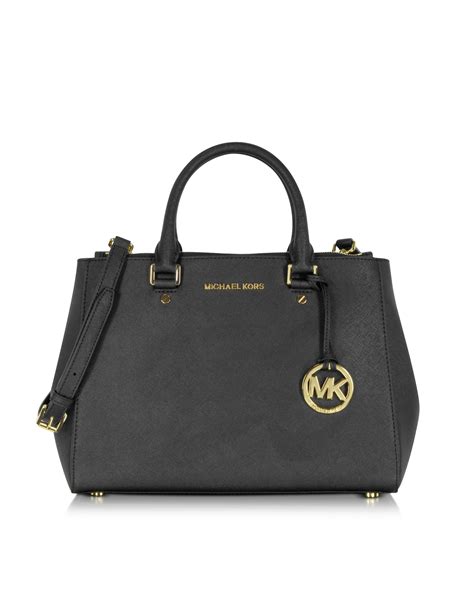 michael kors saffiano black bag|Michael Kors saffiano leather bag.